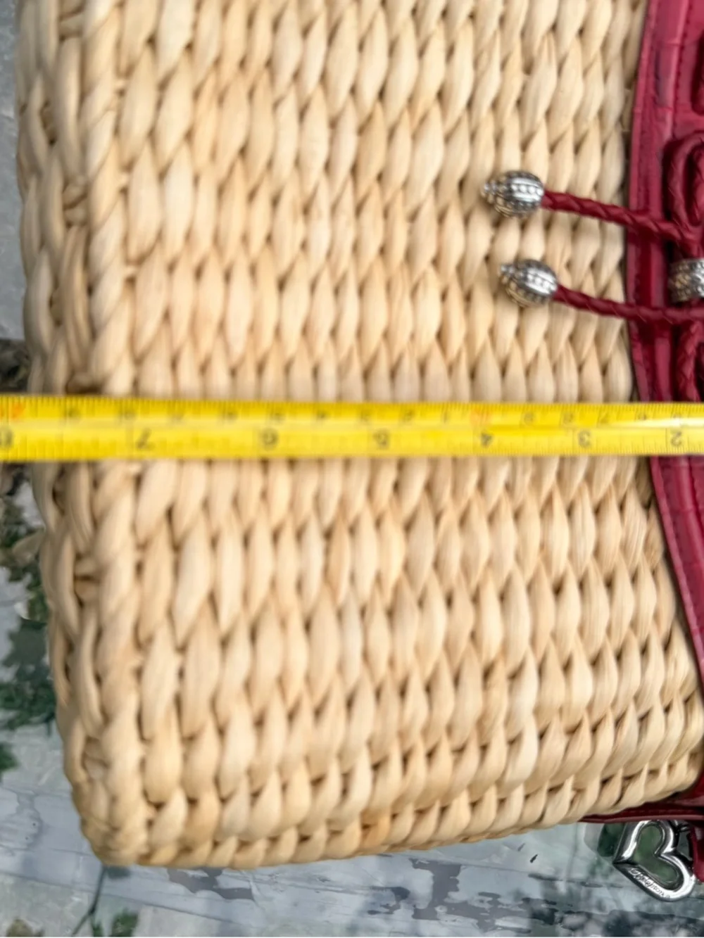 Brighton Woven Straw‎ Tote Emma Red leather Trim model H70027
